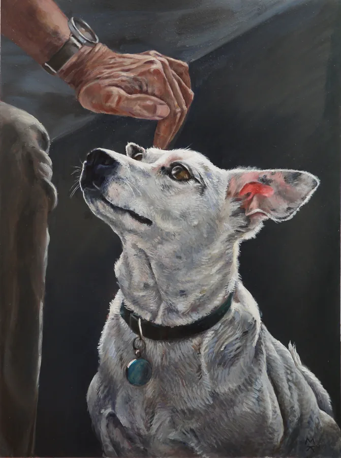 My best friend — olieverf op paneel, 75×100 cm